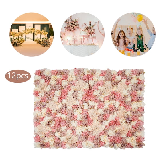 12pcs Flower Wall Mat Flower Panels, Artificial Flower Wall Panels , Artificial Flower Wall Background 38*38m/15*15in
