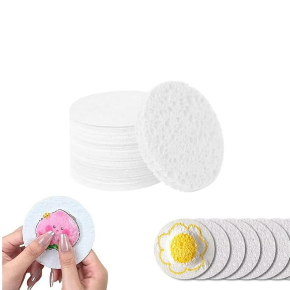 12pcs Foam Texture Paper Sheets,QZS Puffy Texture Paper,Foam Blank Painting Sponge,Portable 3D Effect Painting Kit for Drawing Indoor,White,Round