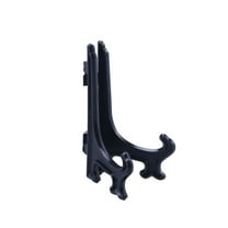 12pcs Foldable Plastic Display Easel Stand Plate Dish Bowl Picture Photo Frame Photo Pedestal Holder (Black)