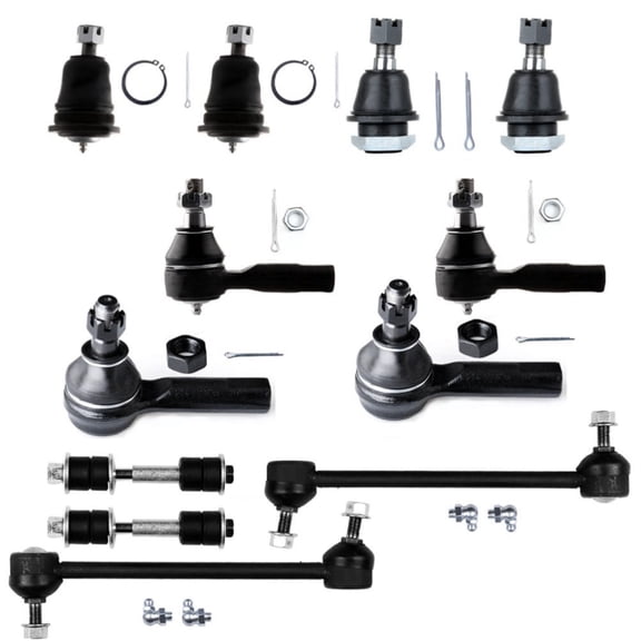 12pcs For 2000-2003 2004 Nissan Xterra Frontier Front Rear Sway BarsTie Rod Ends
