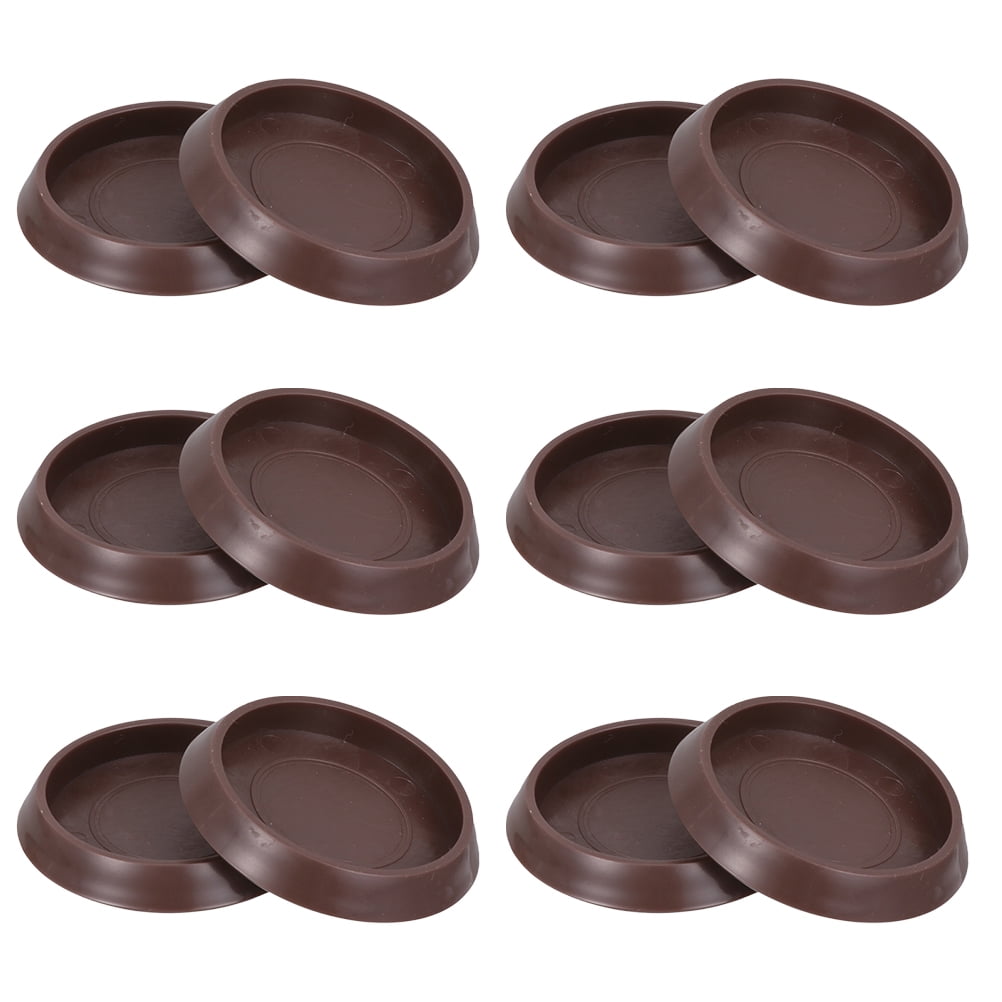 12pcs Furniture Caster Cups Rubber Anti Slip Wheel Grippers Round Floor Protectors