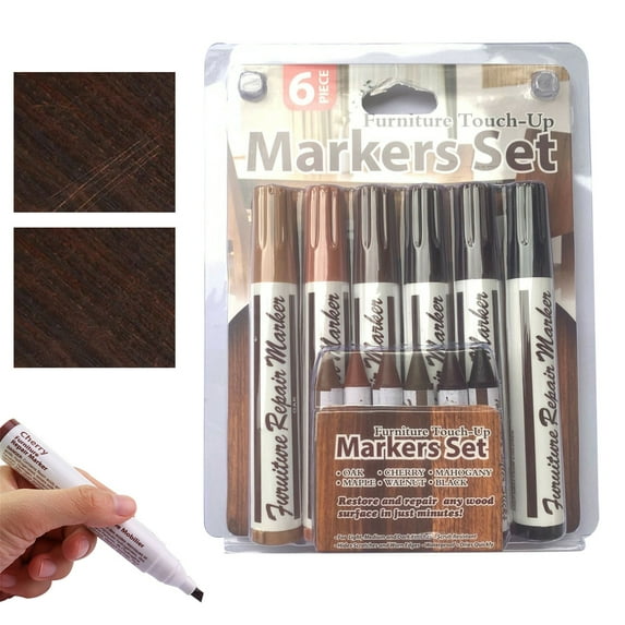 12pcs Furniture Repair touch up paint pen kit|wood scratch repair kit|quick fix stick wood repair|for Stains,Scratches,Wood Floors,Tables,Desks,Carpenters,Bedposts,Touch Ups,Cover Ups(A)