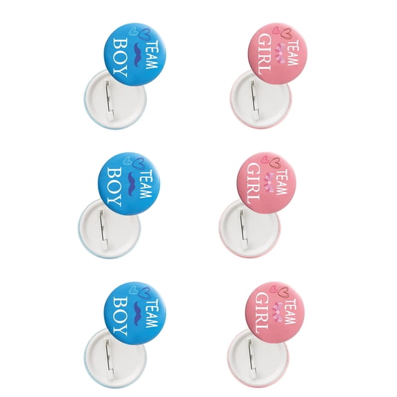 12pcs Gender Reveal Guest Badges Team Boy Girl Party Supplies Safe Baby Shower Decorations