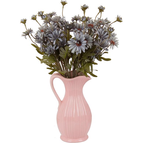 12pcs Gerbera Daisy Artificial Flowers 20 Inch Long Stem Artificial Daisy Mums for Home Décor Centerpiece Wedding Bridal Bouquet DIY(Brown)