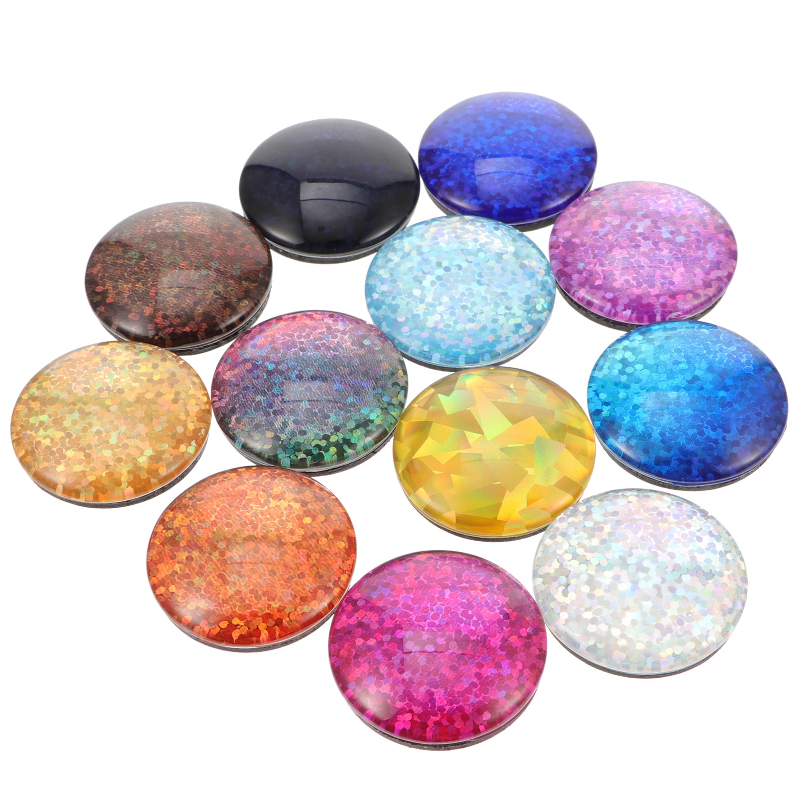 12pcs Glass Fridge Decals Decorative Sequin Refrigerator