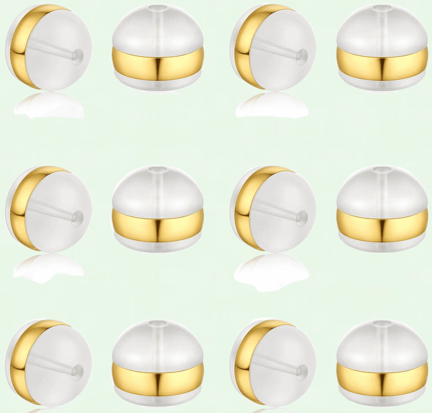 12pcs Gold Silicone Earring Backs for Studs Hypoallergenic Safety
