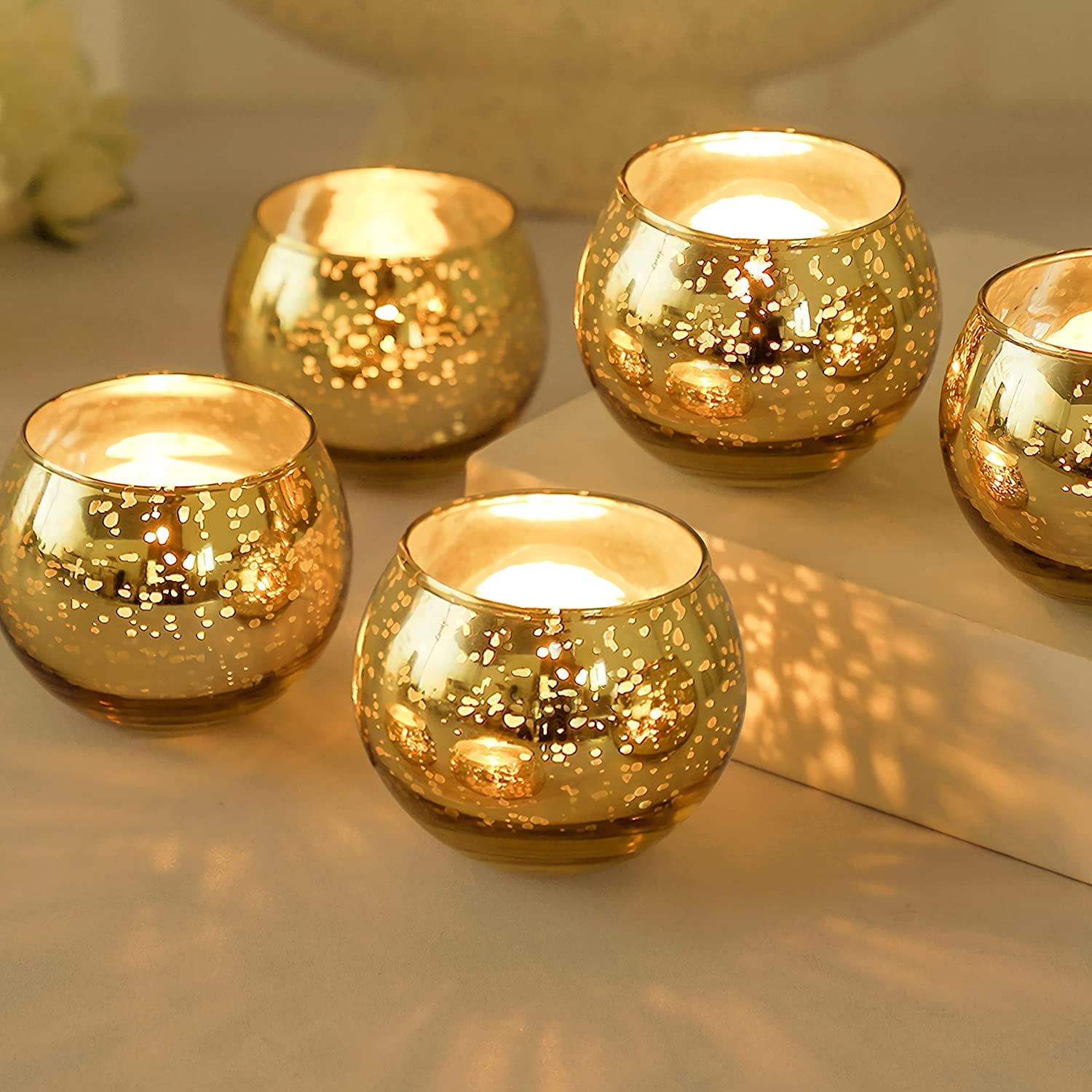 12 pcs Gold Votive Candle Holders for Wedding Centerpieces and Table D –  Lasercutwraps Shop