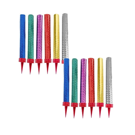 12pcs Golden Birthday Cake Firework Candles Birthday Party Firework Cakes Decorative Wedding Bar Restaurant Decor Fountain Candle