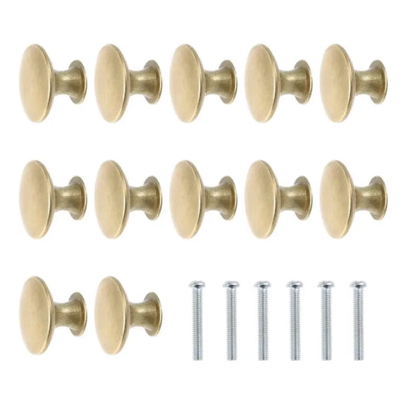 12pcs Golden Metal Door Knobs Mini Knobs Small Handles Jewelry Wooden Box Drawer With Screw Furniture Hardware