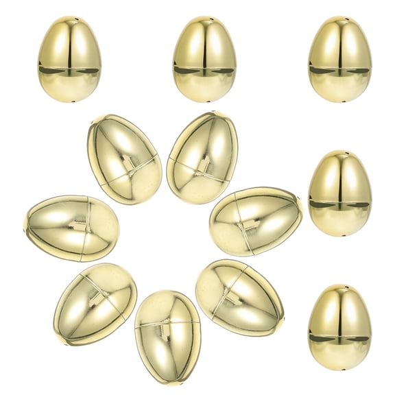 GAXIRE Set of 12 Large Golden Plastic Eggs for Easter Hunt Games, Openable and Reusable