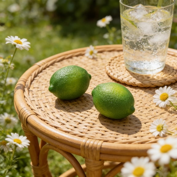 12pcs Green Artificial Lifelike Simulation Lemon Fake Fruit Home Kitchen Cabinet Decoration, 3.74x2.55x2.55 in