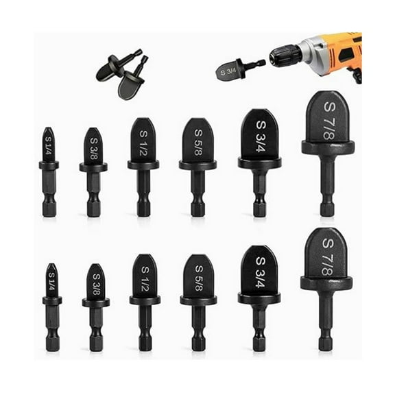 12pcs HVAC Repair Kit, Air Conditioner Tube Expander Swaging Tool, Manual Pipe Swage Tool With Expander Boring Drill Bits for Soft Copper Tubing 1/4'' to 7/8''