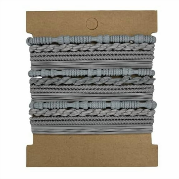 12pcs Hair Tie Bracelets, Boho Hair Ties, Hair Ties for Women, Elastic Hair Ties, Hair Bands for Ponytails (Gray)