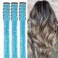 thumbnail image 1 of 12pcs Hair Tinsel Clip in Hair Tinsel Kit Glitter Tinsel Hair Extensions 20Inch Sparkling Fairy Hair Tinsel Shiny Hair Accessories for Women Girls Kids (Colorful), 1 of 9
