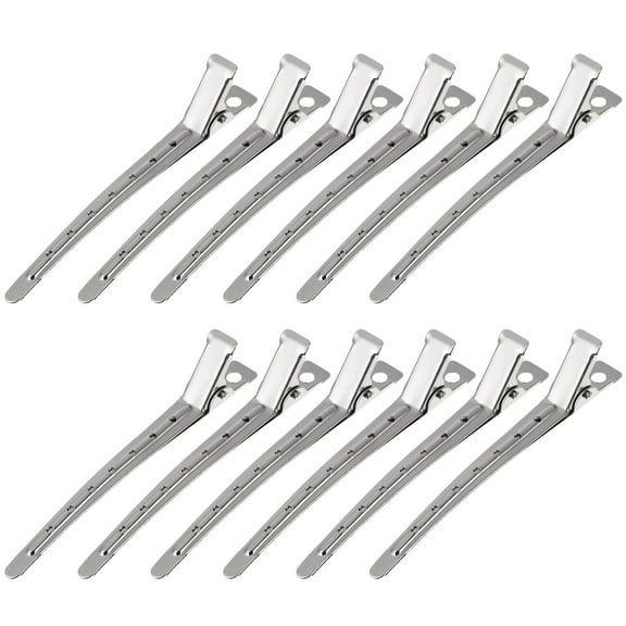 12pcs Hairdressing Metal Hair Clips Sectioning Barber Clips Hair Cutting Clips