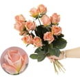 thumbnail image 1 of 12pcs Half Opened Artificial Rose Buds,17 Inch Real Touch Silk Roses with Partially Opened Flowers, Artificial Flower for Home Décor Centerpiece Wedding Bouquet,Red, 1 of 5