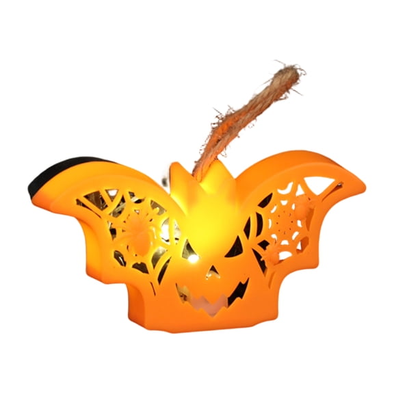 12pcs Halloween Bat Cutout LED Hanging Light, Battery Operated Hollow Spider Pattern Lantern, Spooky Ornament for Window, Porch & Holiday Party Decor