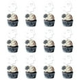 thumbnail image 1 of 12pcs Halloween Cupcake Toppers, 4 Designs Including Black Bat Ghost Spider Skull, Happy Halloween Cake Decorations for Spooky Themed Baby Shower Horror Kids Birthday Party Cake Decoration, 1 of 6