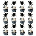 thumbnail image 1 of 12pcs Halloween Cupcake Toppers, 4 Designs Including Black Bat Ghost Spider Skull, Happy Halloween Cake Decorations for Spooky Themed Baby Shower Horror Kids Birthday Party Cake Decoration, 1 of 6