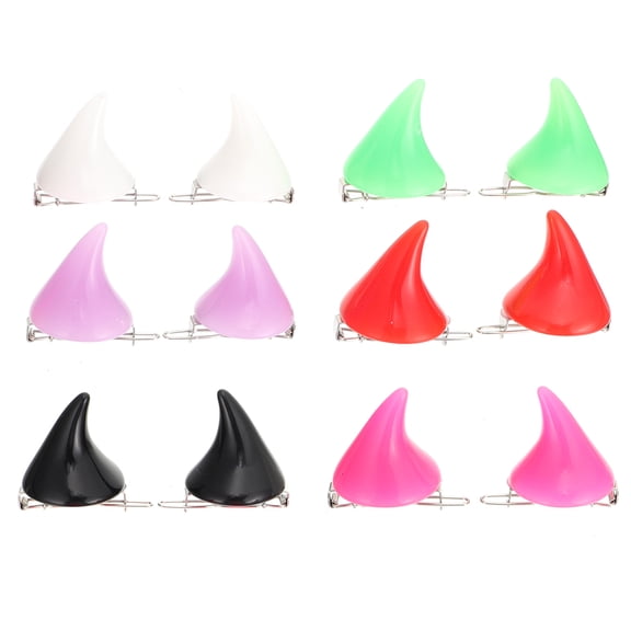 12pcs Halloween Hair Clips Devil Horn Decoration Accessories (Assorted Color)