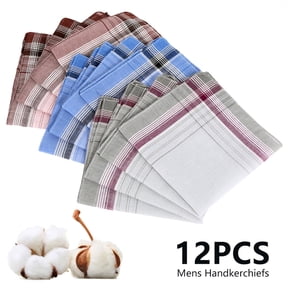 12pcs Handkerchiefs for Men,Willstar Soft 100% Cotton Pocket Square, Men's Handkerchiefs Gift Set Multicolor Plaid Hankies Great Father's Day Gift Idea, Fashion and Classic