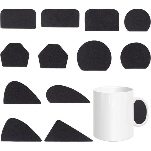 12pcs Handle Forms Handle Molds EVA Making Pottery Clay Tool Set Handle Molds Foam for Pottery Modeling Sculpting Ceramic Small Cup Accessories Different Shapes Sizes Black for DIY