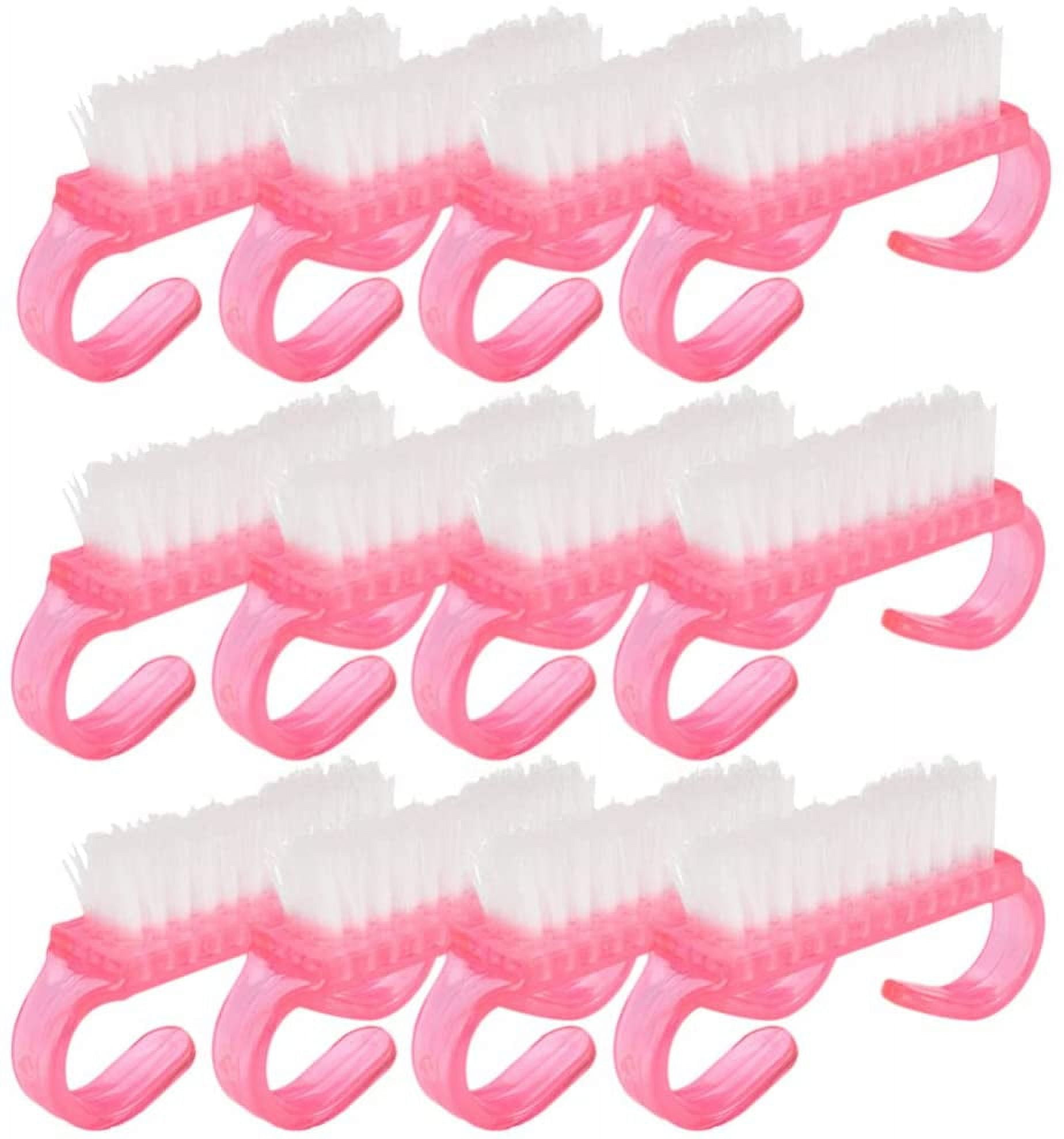 12pcs Handle Grip Nail Brush Fingernail Scrub Cleaning Brush Nail Art