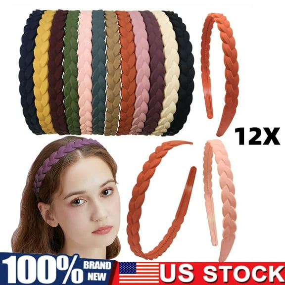 12pcs Hard Headbands with Teeth for Women Thin Plastic Hair Headbands for Lady Women