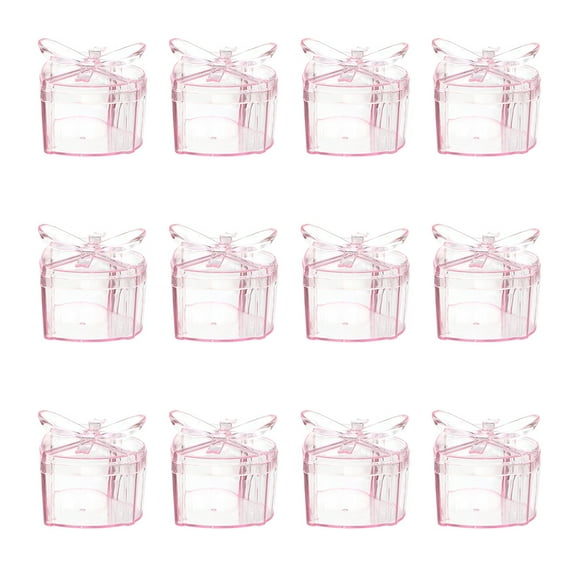12pcs Heart Shaped Candy Box Sugar Storage Container for Festival Wedding