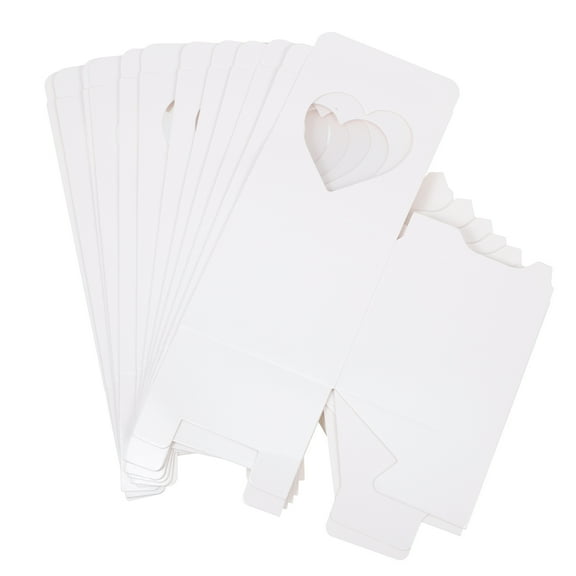 12pcs Heart Window Cupcake Boxes Single Use Small Cake Pastry Paper Boxes