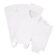 12pcs Heart Window Cupcake Boxes Single Use Small Cake Pastry Paper Boxes