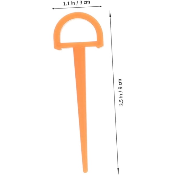 12pcs Heavy Duty Plastic Tent Stakes 9cm D-Shape Camping Pegs Orange Reusable Ground Anchors for Outdoor Tents, Picnic Mats, and Beach Shelters