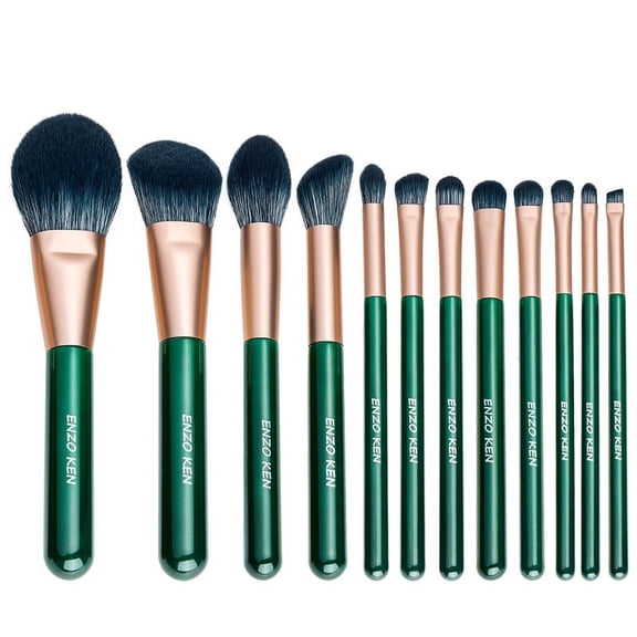 12pcs Inked Jade Makeup Brushes Set With Storage Bag Eyeshadow Brushes Set Professional Ultra Soft Beauty Tools Loose Powder Brushes