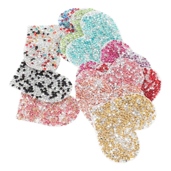 12pcs Iron on Sew on Clothes Patches Heart Clothes Applique Clothing Accessories