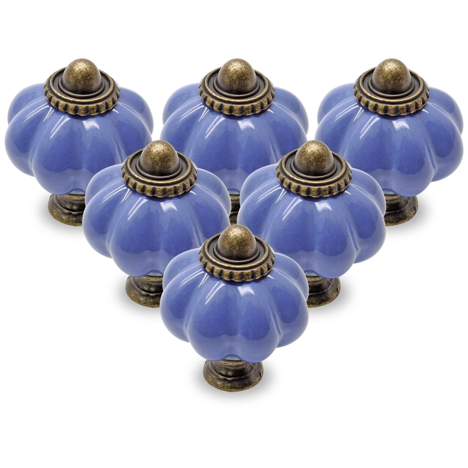 12pcs Ivory Pumpkin Knobs, Vintage Ceramic Cabinet Knobs, Dresser ...