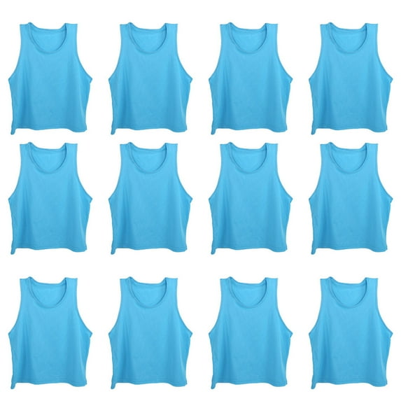 12pcs Kid Breathable Training Vest Small Mesh Team Practice Pinnies Free Size for Soccer Basketball Outdoor Sports