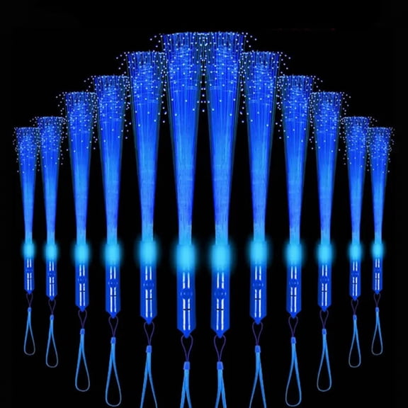 12pcs LED Fiber Optic Stick Fiber Optic Wands Bulk LED Light Up Sticks Flashing Glow Wands with 3 Light Modes Party Favors