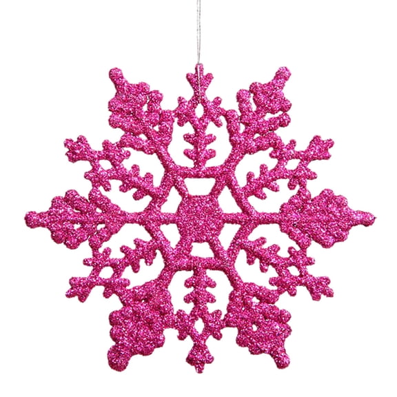 12pcs Large Christmas Hanging Snowflakes Decorations Outdoor - Pink Big Hanging Snowflake in Different Sizes for Winter Decoration Indoor Outdoor Christmas Tree Holiday Decor