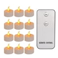 thumbnail image 1 of 12pcs Led Tealight Candles with Remote Realistic Flameless Candles Big Capacity Battery Operated Votive Candles for Wedding and Festival Decoration Warm White, 1 of 7