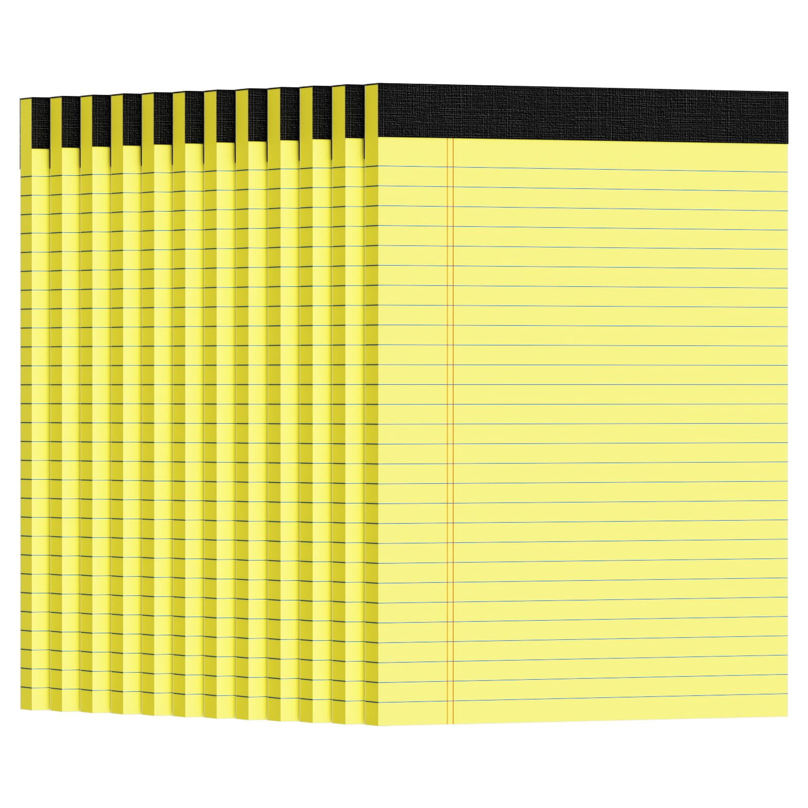 12pcs Legal Pads 8.5 X 11  Notepads 8.5 11 College Ruled Notebook Writing Of Paper Yellow Note Memo Pad Papers Perforate Narrow Line 30 Sheets/pack