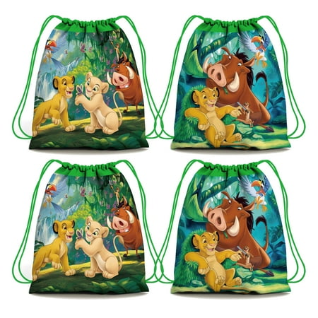 12pcs The Lion King Party Drawstring Bag Reusable Super Power Frozen Non-Woven Gift Backpacks Super Power Frozen Favor Bags for Super Power Frozen Theme Birthday Party Decorations Supplies