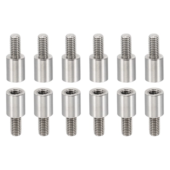 12pcs M3 Standoffs, M3 9+6mm Spacer Standoffs Steel Threaded Standoffs Screws 3mm ID 5mm OD Metric Male Female