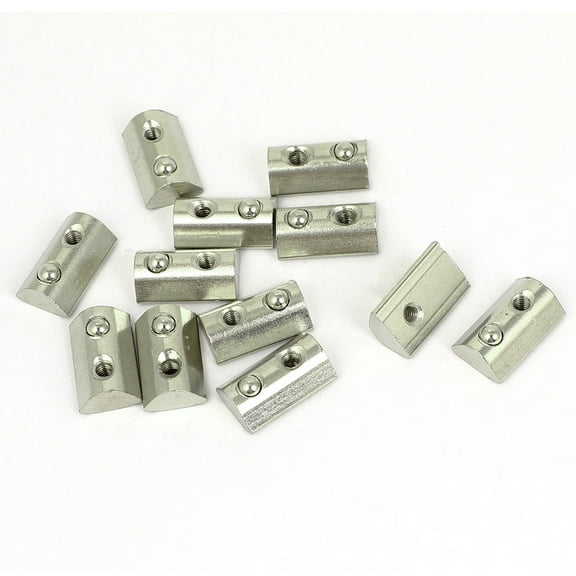 12pcs M4 40 Series Metal Half Round Roll in T-slot Spring Nut w Ball