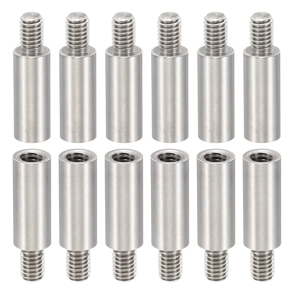 12pcs M4 Standoffs, M4 15+6mm Spacer Standoffs Steel Threaded Standoffs Screws 4mm ID 6mm OD Metric Male Female