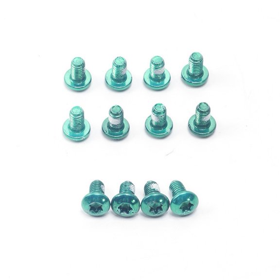 12pcs M5x9mm Disc Brake Bolts for, Stainless Steel T25 Screws with Anti-Loose Glue, PVD Coated Bike Fasteners(Green)