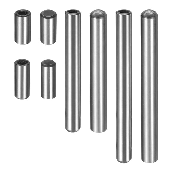 12pcs M6 Internal Thread Dowel Pin 4 Sizes Chamfering Flat Carbon Steel Cylindrical Pin Bed Bookshelf Metal Devices Industrial Pins