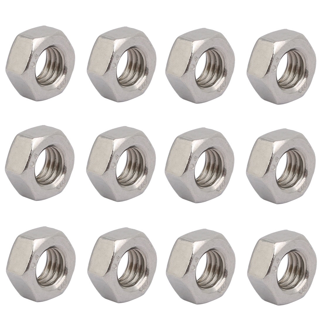 12pcs M8 x 1.25mm Pitch Metric Thread 304 Stainless Steel Left Hand Hex Nuts  - Walmart.com