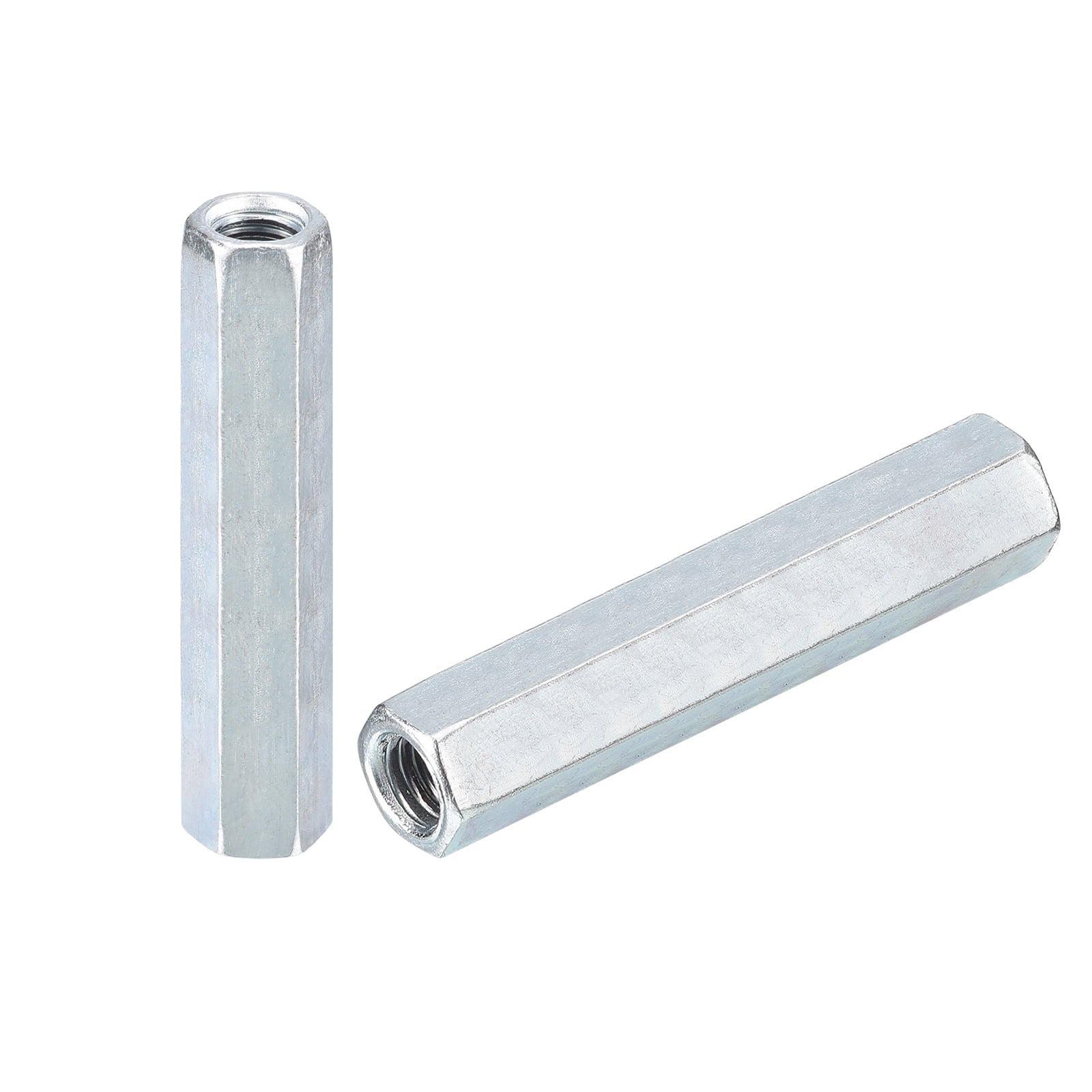 12pcs M8x12x60mm Coupling Nuts - Galvanized Carbon Steel Hex Threaded Rod Coupler for Furniture, Electronic, Industrial
