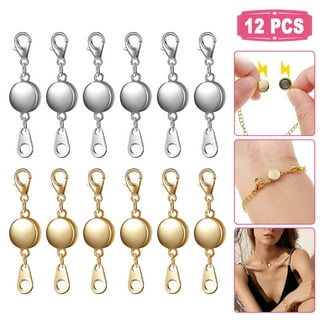 Zpsolution Magnetic Jewelry Clasps for Necklace Bracelet, Screw-In System Lobster Clasp, Silver/Gold 4pcs