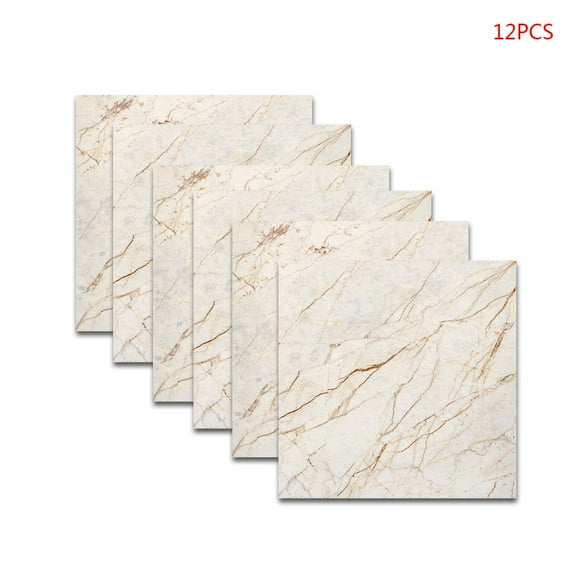 12pcs Marble Adhesive PVC Ceramic Tile Sticker Waterproof Wall Stickers Kitchen Home Decoration